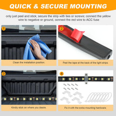 YUGUANG water-resistant truck bed lighting boosts visibility for nighttime loading and unloading.
