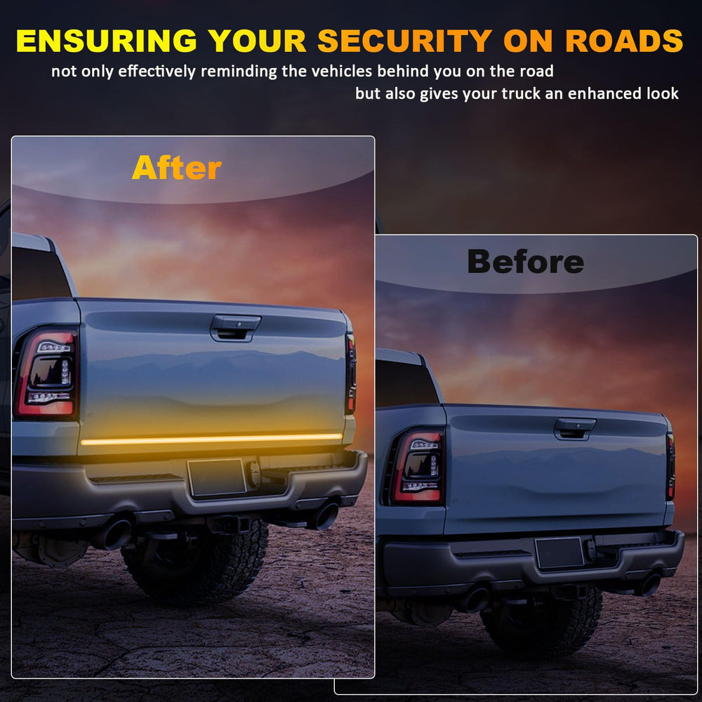 YUGUANG IP67 waterproof tailgate light bar withstands rain.