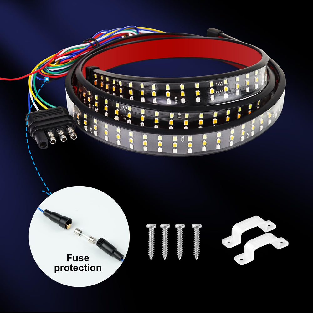 YUGUANG white reverse light with amber turn signals.