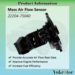 Yukrotor MAF sensor side view shows slim profile for easy installation.