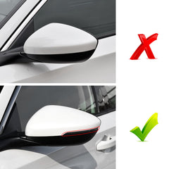 Close-up of Yumzeco mirror covers shows smooth edges and premium glossy finish