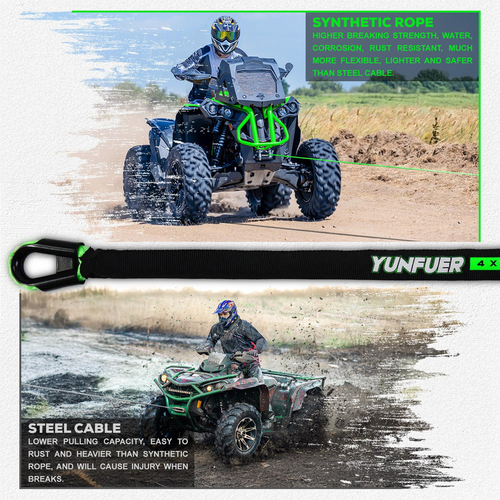 YUNFUER ATV/UTV winch kit compatible with most models and harsh environments.