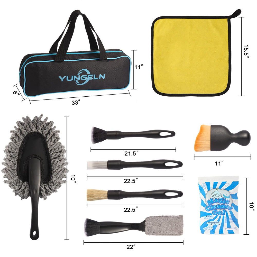 Yungeln interior brush precision-clean demonstrates targeted reach in vents and tight spaces