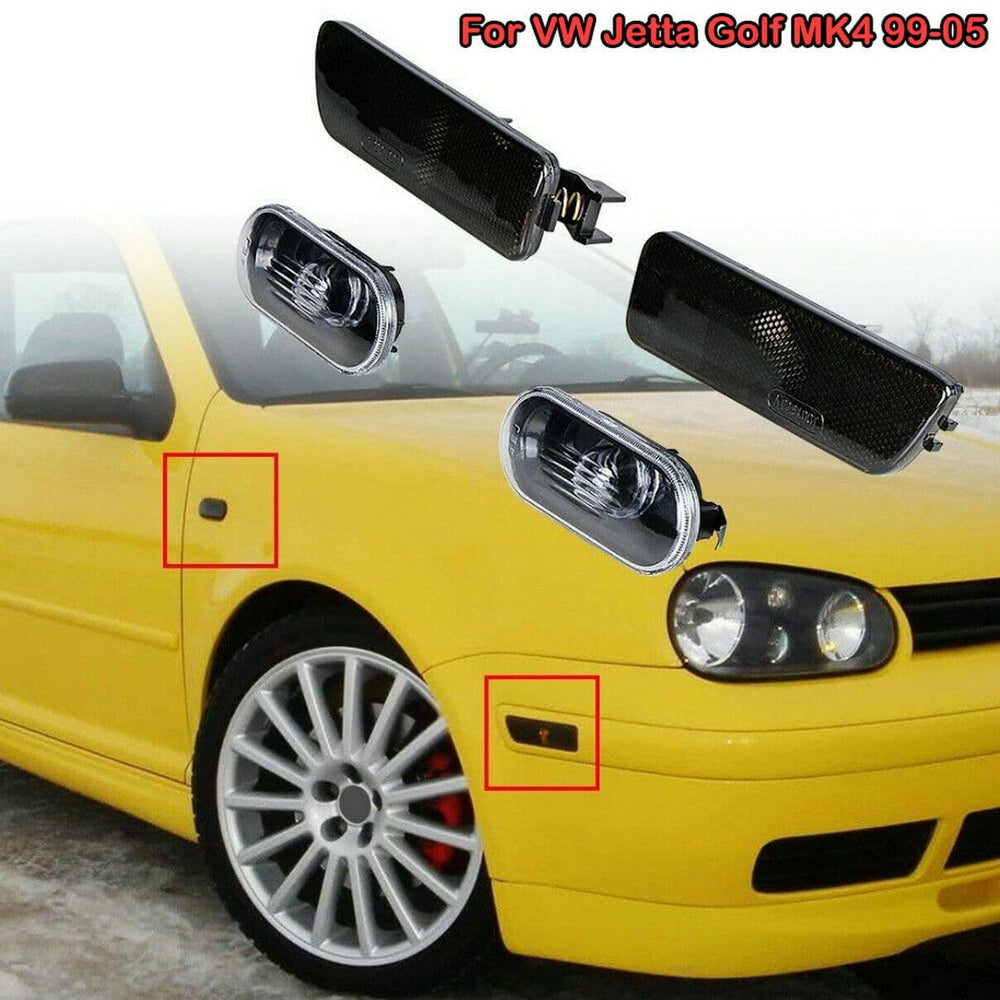 YUNHECAM bumper right side marker for VW Jetta MK4 with white housing