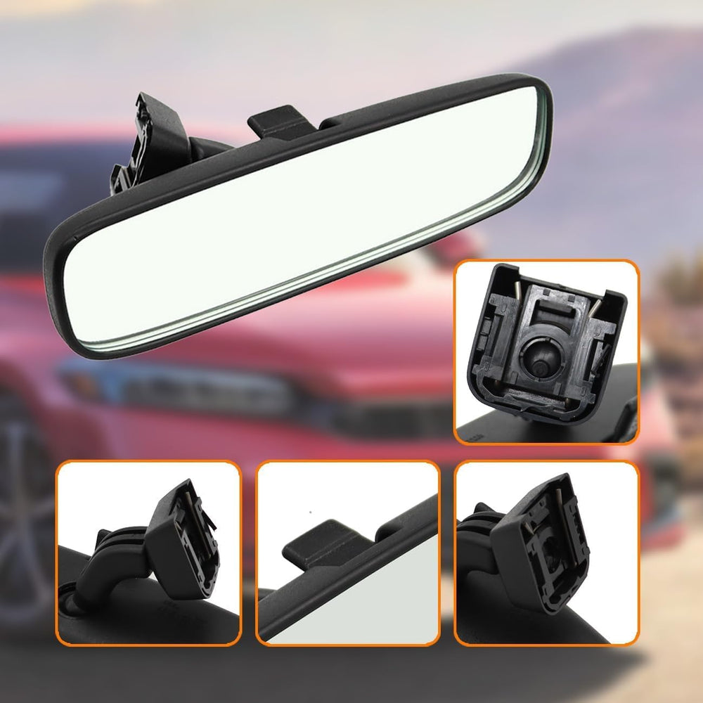 Yunnergo interior rearview mirror for Civic 2004-2005, close-up of snap-on design for easy replacement.