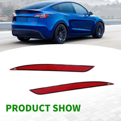 Yunnergo tail reflectors compatible with Model Y, secure fit for rear bumper.