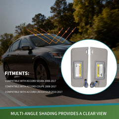 Yunnergo sun visor right for Accord reduces glare for improved visibility.