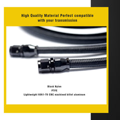 YUXIVCNE 7ft PTFE hose provides flexible engine bay routing.