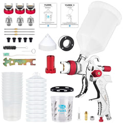 YUZES HVLP spray gun kit front view for precise painting