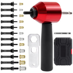 YUZES Rivet Nut Tool Adapter for cordless drill showing quick rivet nut installation
