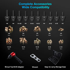 YUZES Rivet Nut Tool Kit with easy mandrel replacement for flexibility