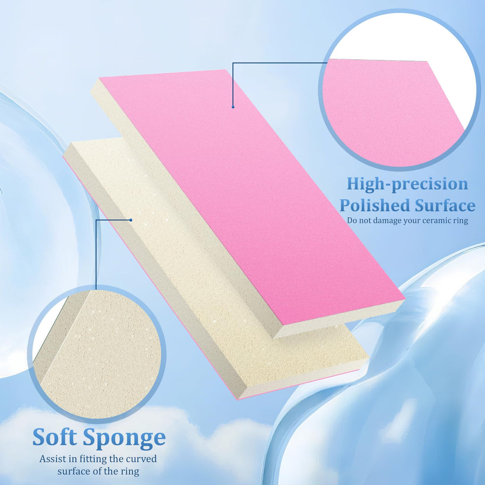 YWXTW polishing pad demonstrates portable outer-surface use for Oura Ring 4 ceramic area.