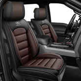 YWZQ full set seat covers front view in black and coffee for GMC Sierra protects upholstery
