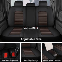 YWZQ full set seat covers side angle shows stitching for premium style and durability