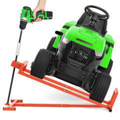 YXFAIRY 1400LB lawn tractor lift base close-up showing stability and anti-slip design