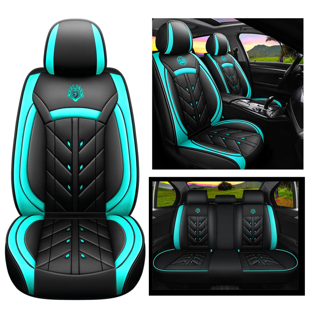YXQYOEOSO leather seat cover rear view providing full coverage for back seats