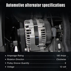 YYHHZZ 180A alternator for Challenger 3.6L, smooth power delivery.