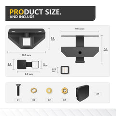 YZONA 6,000 lbs gross trailer weight capacity supports heavy-duty towing.