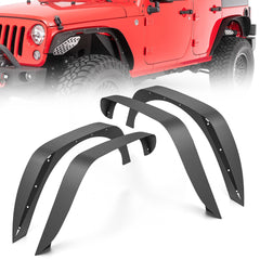 YZONA JK front fender flare in textured black protects wheel wells from mud and rocks.