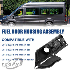 YZQPNB fuel filler door cover painted for seamless Transit van appearance.