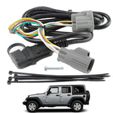 YzusGomumu 67-inch 4-pin trailer harness for Jeep Wrangler JK/JKU ensures durable outdoor lighting connections