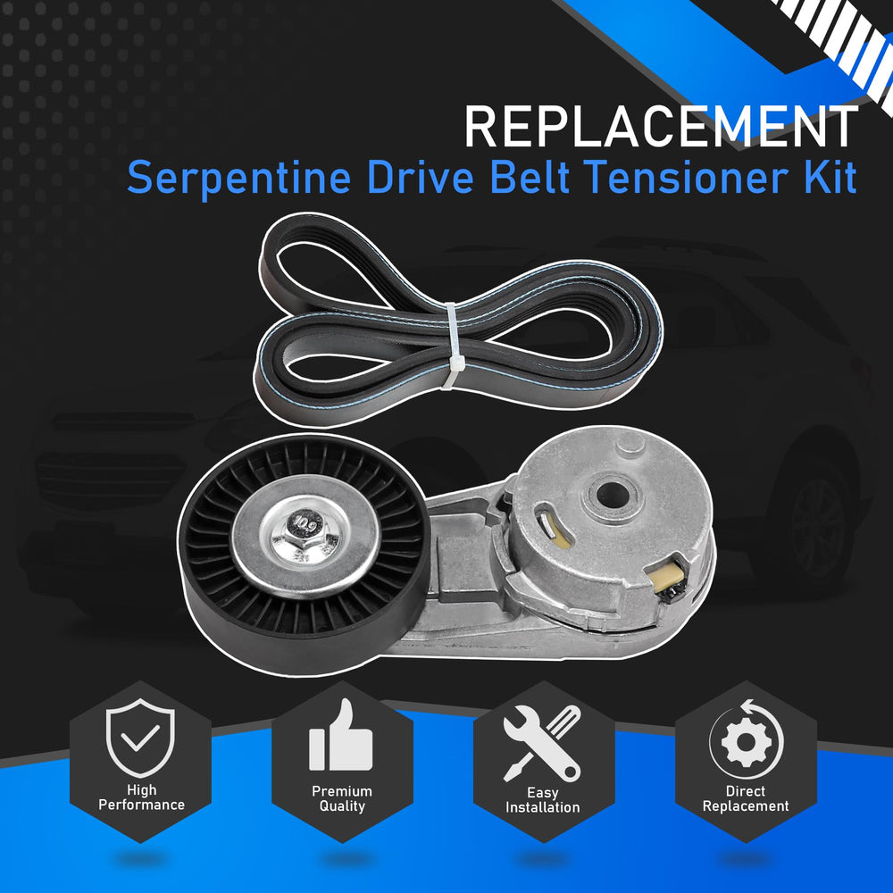 YzusGomumu Serpentine belt tensioner kit before and after demonstrates belt alignment improvement