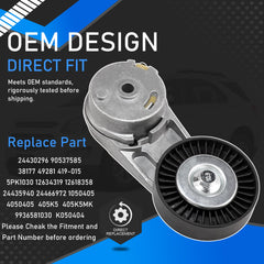 YzusGomumu Serpentine belt tensioner kit side view highlights compact design for tight engine bays