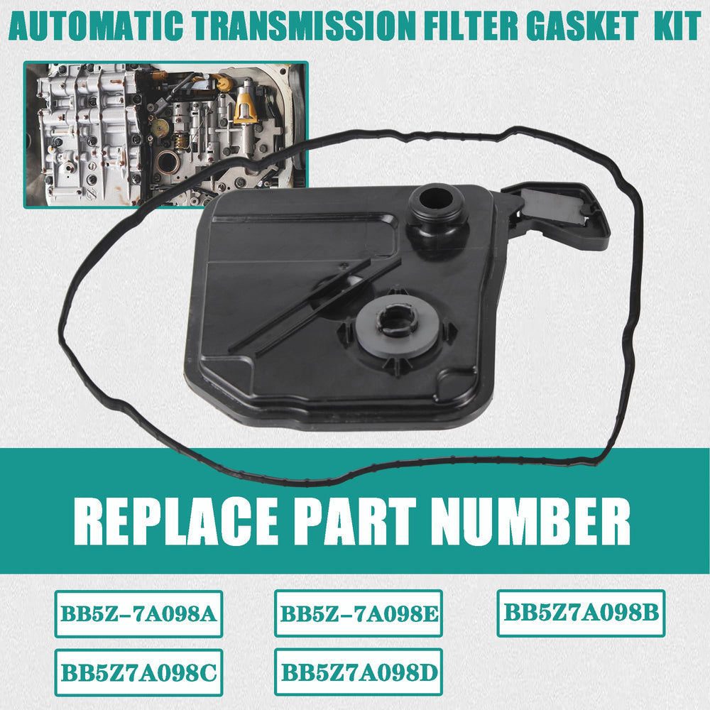 YzusGomumu 6F35 transmission filter kit assembly shows easy install for compatible Ford and Lincoln models.