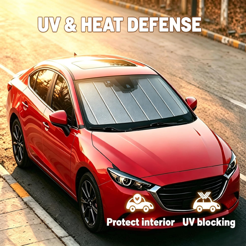 YZZWATW windshield sun shade silver reflective surface reduces interior heat
