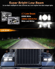 Z-OFFROAD 4x6 headlights lens close-up highlights projector focus.