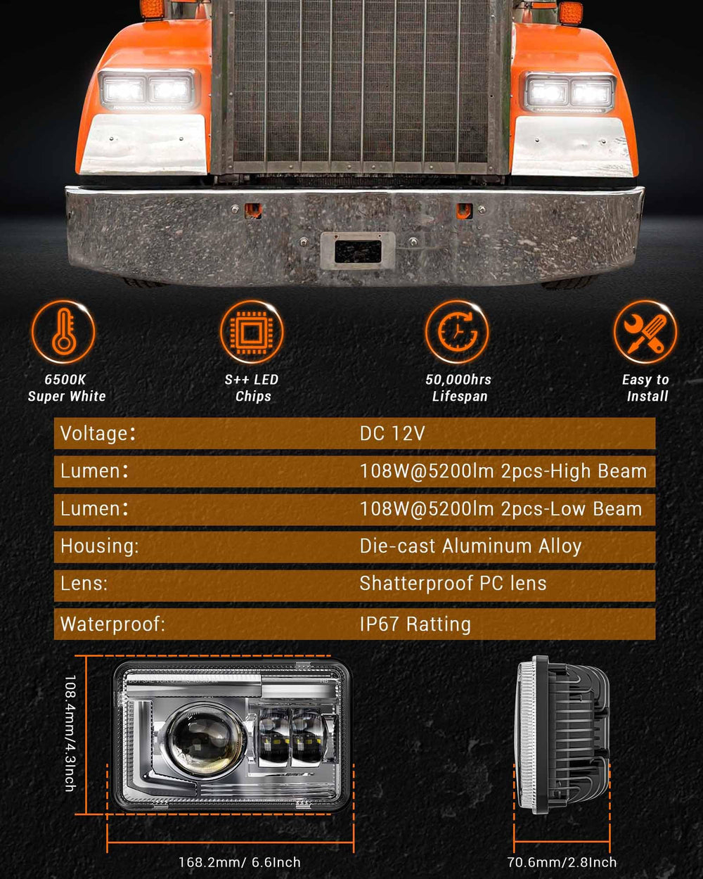 Z-OFFROAD IP67 sealed unit stands up to rain and dust.