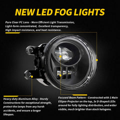 Z-OFFROAD LED fog light for 4Runner, driver side boosts illumination on rough roads.