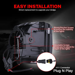 Z-OFFROAD LED fog lights 6,000K beam for clearer road visibility