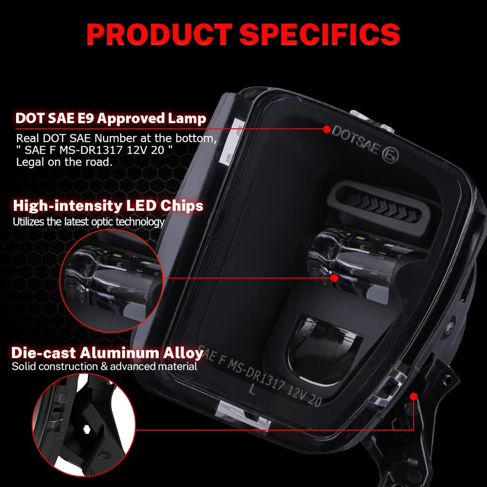 Z-OFFROAD LED fog lights side profile showing rugged housing for durability