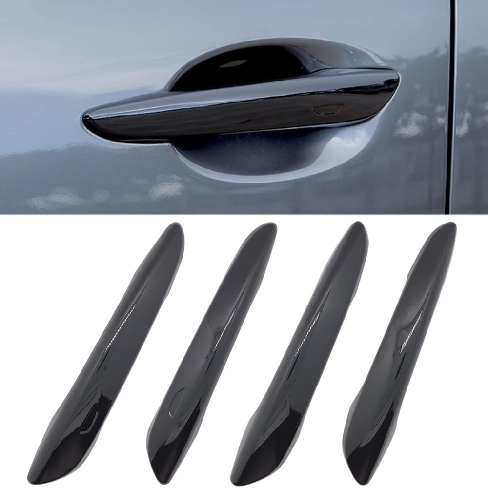 Zacxoxsr glossy black door handle cover for Mazda 3 with durable, OEM-like finish