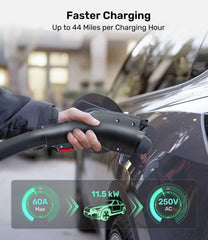 Zanch Tesla to J1772 close-up shows IP65 seals and safety features