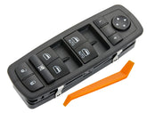 ZAPOSTS master power window switch for Dodge Durango; front-left closeup with blue LED.