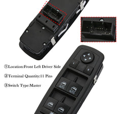 Zaposts power window switch for Chrysler 200 driver-side replacement with plug-and-play simplicity.