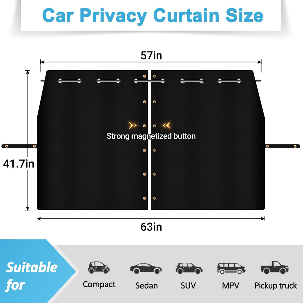 ZATOOTO curtain fits sedans, vans, and SUVs