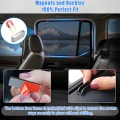 ZATOOTO two-pack rear shade set is easy to install in seconds for quick protection.