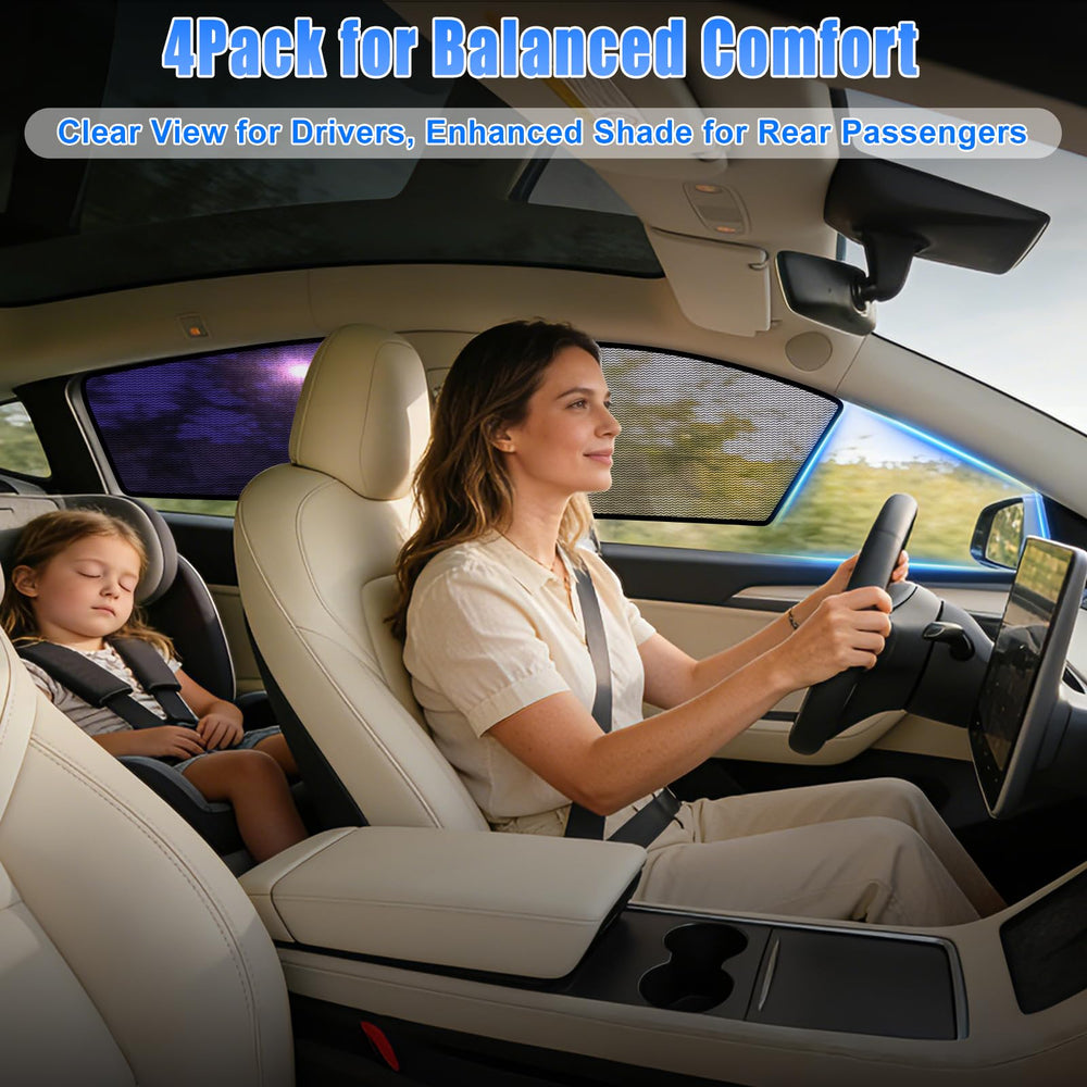 ZATOOTO glare‑reducing rear shade improves comfort on sunny drives.