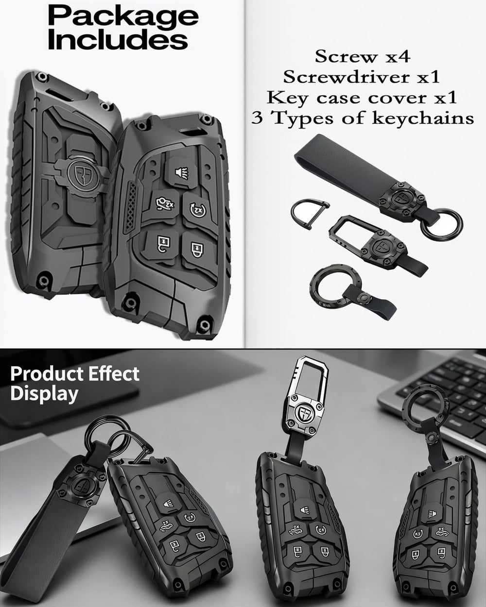ZAZCQIL Buick Envision 2021–2026 5-button fob cover blends protection with glow-in-dark buttons
