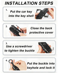 ZAZCQIL 360° protection rugged metal finish for key fob
