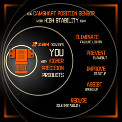 ZBN camshaft position sensor ready to install without calibration.