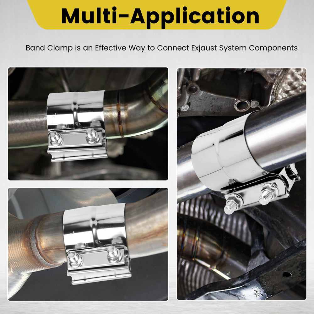 ZEHCLP application-ready clamp suitable for catalytic converters and mufflers.