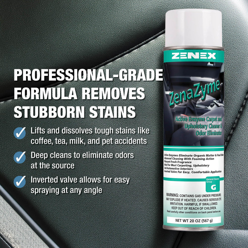 Zenex ZenaZyme foaming action lifts dirt from fibers for a thorough clean.