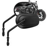 ZENTHOR black tapered mirrors with long stem for enhanced rear visibility on Harley bikes