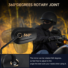 ZENTHOR Harley-fit mirrors with 8mm threads for broad compatibility
