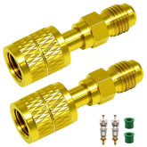 Zepkouel R32/R454B adapter with 1/4in LH SAE female to male, ensures precise HVAC connections