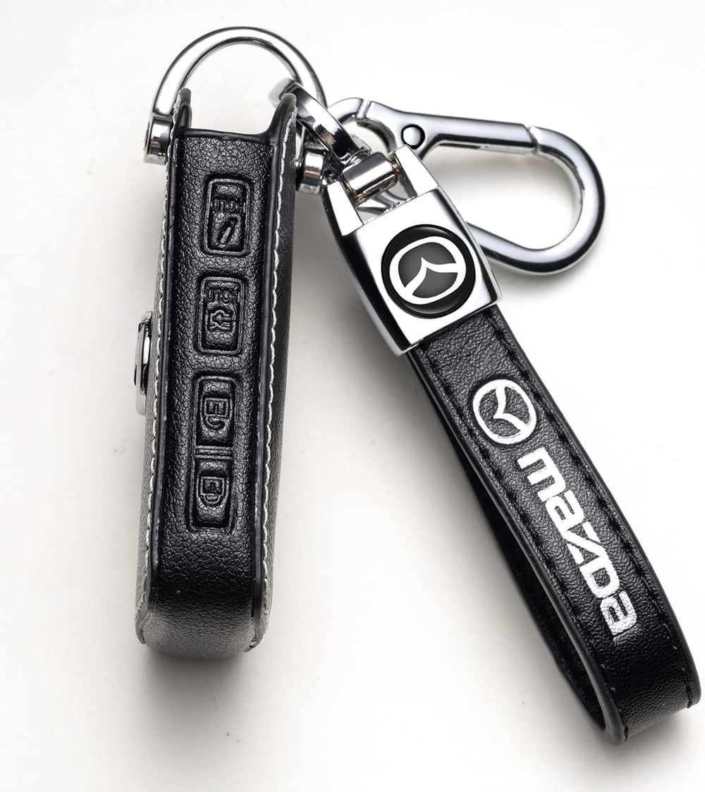 ZERAL leather key fob cover for Mazda Atenza emphasizes premium texture and durable build